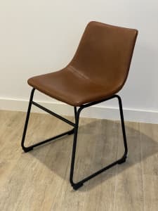 Dining chair brown leather (PU)