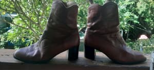 Astra vintage leather cowboy boots made in Zagreb