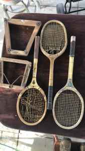 Bundle of vintage tennis racquets