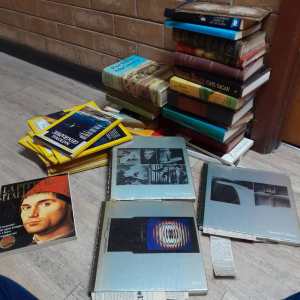 bundle of books antique and modern 