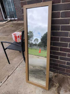 Large solid mirror with pine wood backing