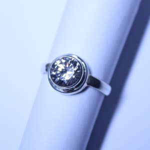 Created Diamond in a Sterling Silver (925) Ring
