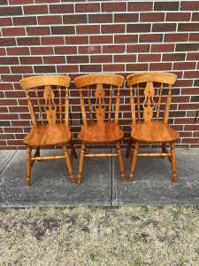 Dining chairs - wood x 3