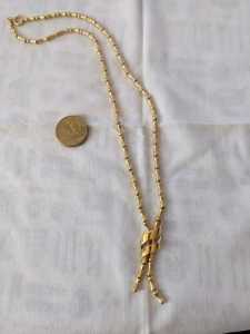 Vintage Retro 1970s gold plated bone link chain necklace made in Italy