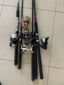 5 Fishing rods and reels