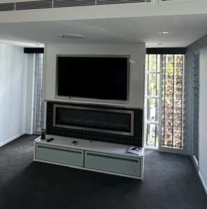 Complete Entertainment Unit/Wall with Gas Fire Place & 65inch TV