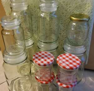 Mixed storage glass jars bulk x 11