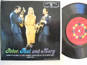 PETER,PAUL AND MARY 4 TRACK 7EP 45rpm WEP******1962 V/GOOD CONDITION