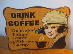 Vintage STYLE Metal Coffee Sign (35 cm x 26 cm) Ready To Hang
