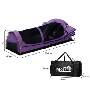 Mountview Double Swag Camping Swag Canvas Dome Tent Hiking Mattress Pu