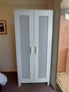 White Ikea 2 Door Wardrobe