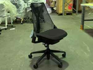 Original Herman Miller Sayl Chair, no arms, black seat