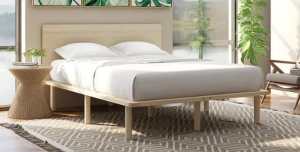 Hamptons style wooden bed frame - Queen size