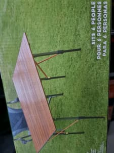 Aluminum folding table sits 6 people camping etc
