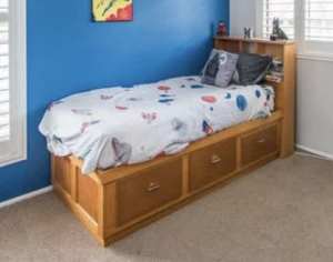 Custom made timber single bed base