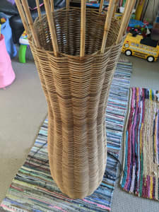 Beautiful tall threaded bamboo lamp