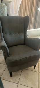 2 x IKEA Strandmon Grey Wing back Chairs