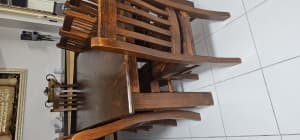 Dining table with chairs and cupboard 