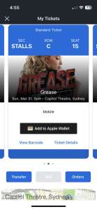 3 Tickets Grease Sunday 31st March -3pm show