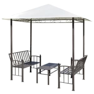 Garden Pavilion with Table and Benches 2.51.52.4 m