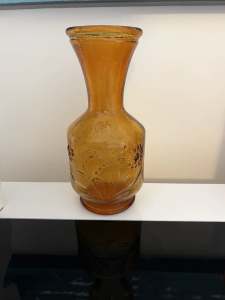 Vintage amber glass vase