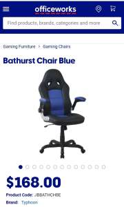 Gaming chair Bathurst from Officeworks RRP$168