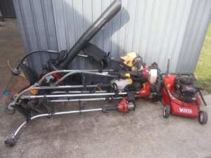 MOWER WHIPPER SNIPPERS & BLOWER $ 60. THE LOT.