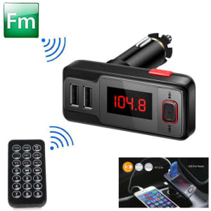 Bluetooth Car FM Transmitter with remote MP3 Player Dual USB Charger 