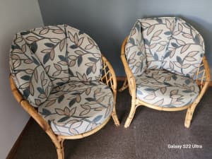 Cane Chairs with Cushions