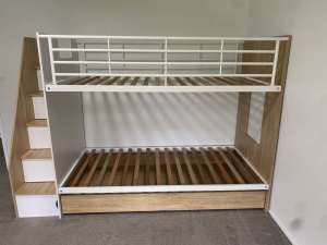 Single Bunk bed with trundle and storage