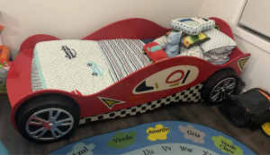 Kids racing car bed