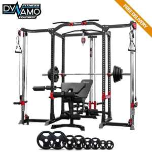 New Power Cage with Cable Crossover, Bench & Weight Set