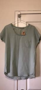 Size 10 Barkin Peppermint Green Blouse Top With Pocket
