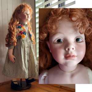 80cm Artist Doll, Redhead Girl, with Stand,1990s