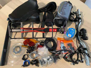 Assorted bicycle parts and accessories some new all good condition