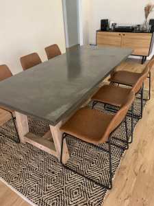 Natural Concrete Dining Table with Ironbark legs