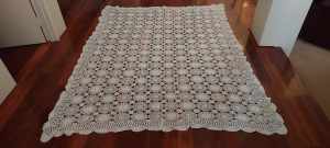 New hand made crochet lace tablecloth. 221cms by 170cms. 