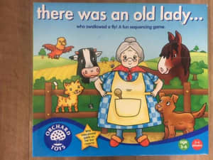 There Was An Old Lady Who Swallowed a Fly- sequencing game