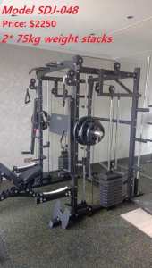 Model SDJ-048functional trainer smith machine power rack 2*75kg stacks
