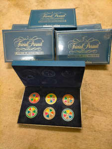 TRIVIAL PURSUIT COLLECTORS ADDITION PLAYING PIECES PRICE ALL 5 SETS.