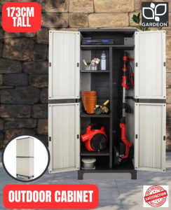 Outdoor Storage Cabinet Lockable Cupboard 173cm Tall - Limited Stock