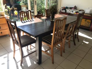 Solid timber extendable dining table