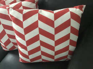 7 Red and White Cushions