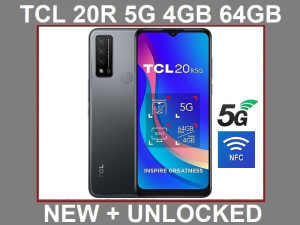 1 x NEW TCL 20R 5G T67H 64GB NFC UNLOCKED 6.52 INCH $175