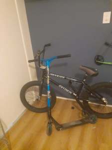 Custom scooter and stock bmx