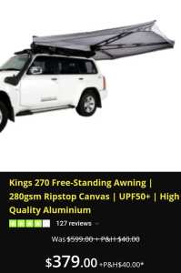 BRAND NEW KINGS 270 FREE STANDING AWNING 