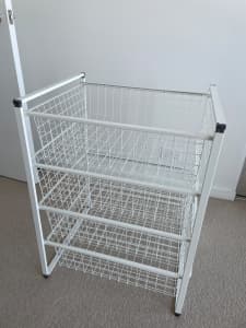 IKEA white steel storage shelving unit with 4 drawers baskets NEW!!!