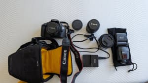 Canon 600D DSLR camera and 3x lenses