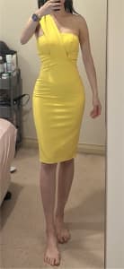 New Yellow bodycon dress