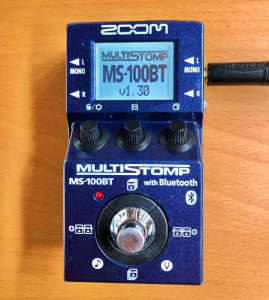 ZOOM MS-100BT Bluetooth Multi Stomp Guitar Effects Pedal with Box